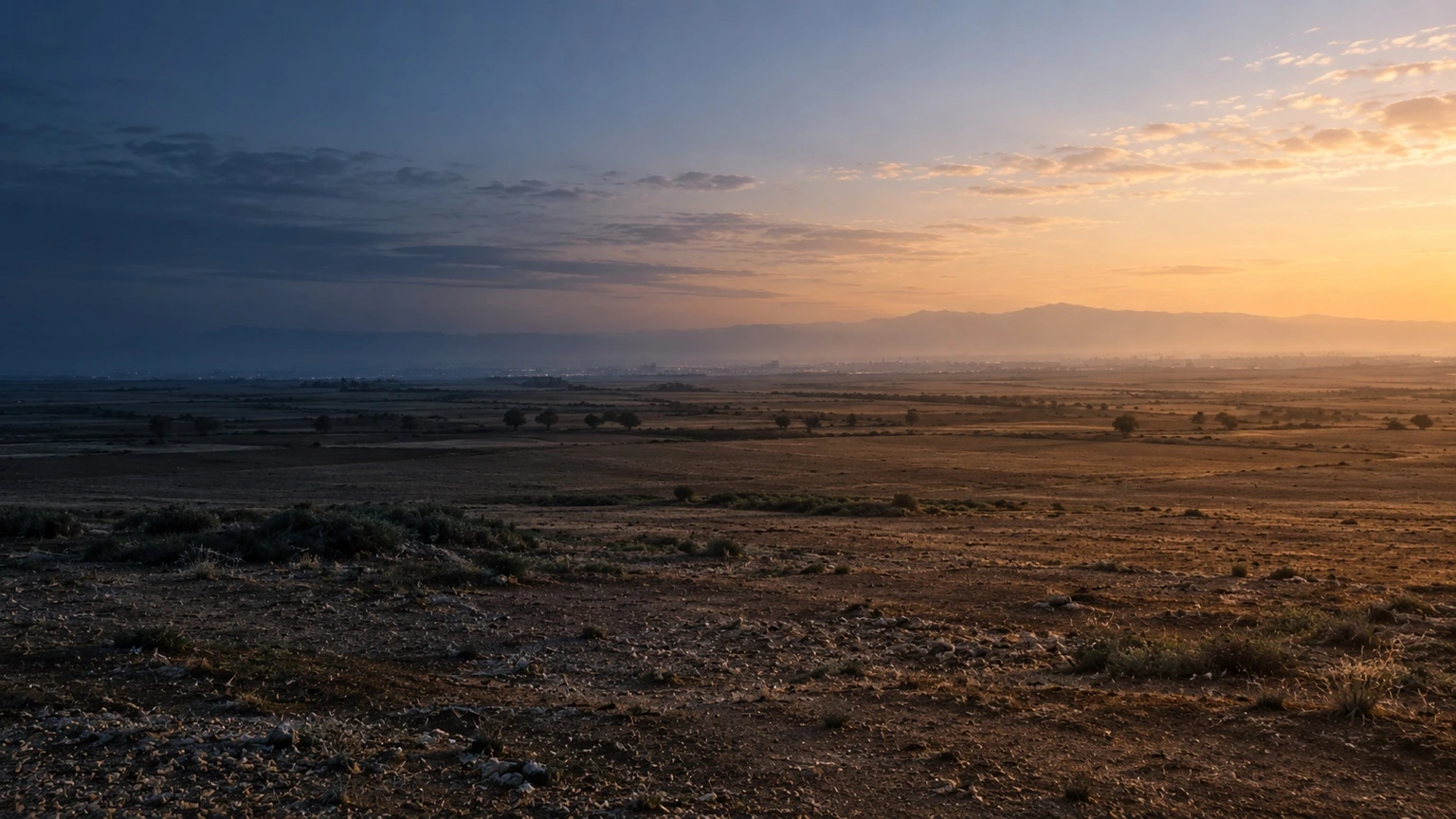 Conceptual landscape showing time through changing light; not the actual property